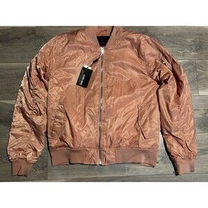 NWT Bleecker & Mercer Mens Bomber Flight Jacket Light Pink Size XL J207